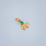 Pendant Elephant Emerald 0.35gr / 1/2 in / Yellow Gold 18K %