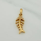 Dije Esqueleto Pez 1.9gr / 1 in / Oro Amarillo 18K $
