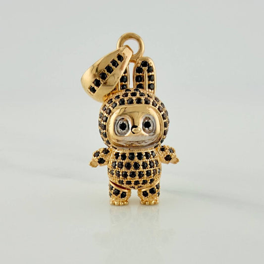 Dije Conejo Sonriente 5.95gr / 1 1/4 in / Dos Oros Amarillo Blanco 18K $