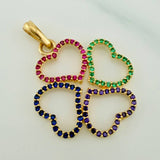 Dije Trebol De Corazones 2.9gr / 1 1/4 in / Oro Amarillo 18K $