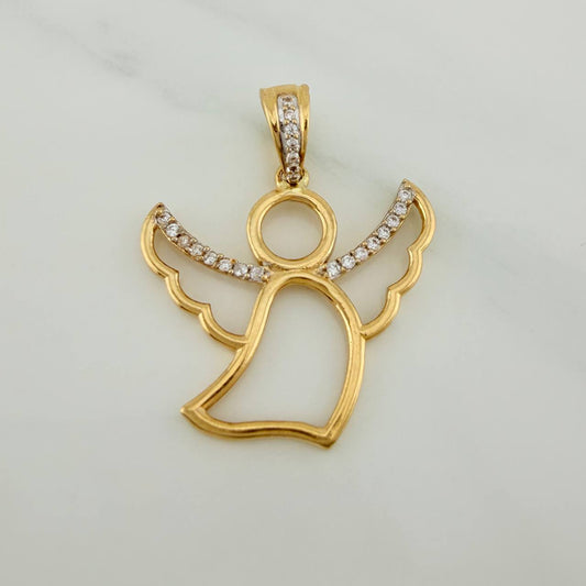 Dije Angel 3.5gr / 1 1/4 in / Dos Oros Amarillo Blanco 18K $