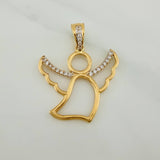 Dije Angel 3.5gr / 1 1/4 in / Dos Oros Amarillo Blanco 18K $