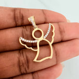 Dije Angel 3.5gr / 1 1/4 in / Dos Oros Amarillo Blanco 18K $