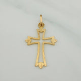Gothic Cross Silhouette Pendant 0.8gr / 1 1/4 in / Yellow Gold 18K $