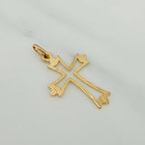 Gothic Cross Silhouette Pendant 0.8gr / 1 1/4 in / Yellow Gold 18K $