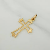 Gothic Cross Silhouette Pendant 0.8gr / 1 1/4 in / Yellow Gold 18K $