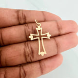 Gothic Cross Silhouette Pendant 0.8gr / 1 1/4 in / Yellow Gold 18K $