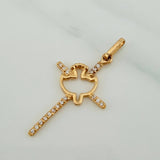 Dije Cruz Paloma 0.95gr / 1 1/4 in / Oro Amarillo 18K $