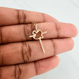 Dije Cruz Paloma 0.95gr / 1 1/4 in / Oro Amarillo 18K $