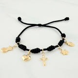 Black Woven Bracelet Yellow Gold 18K