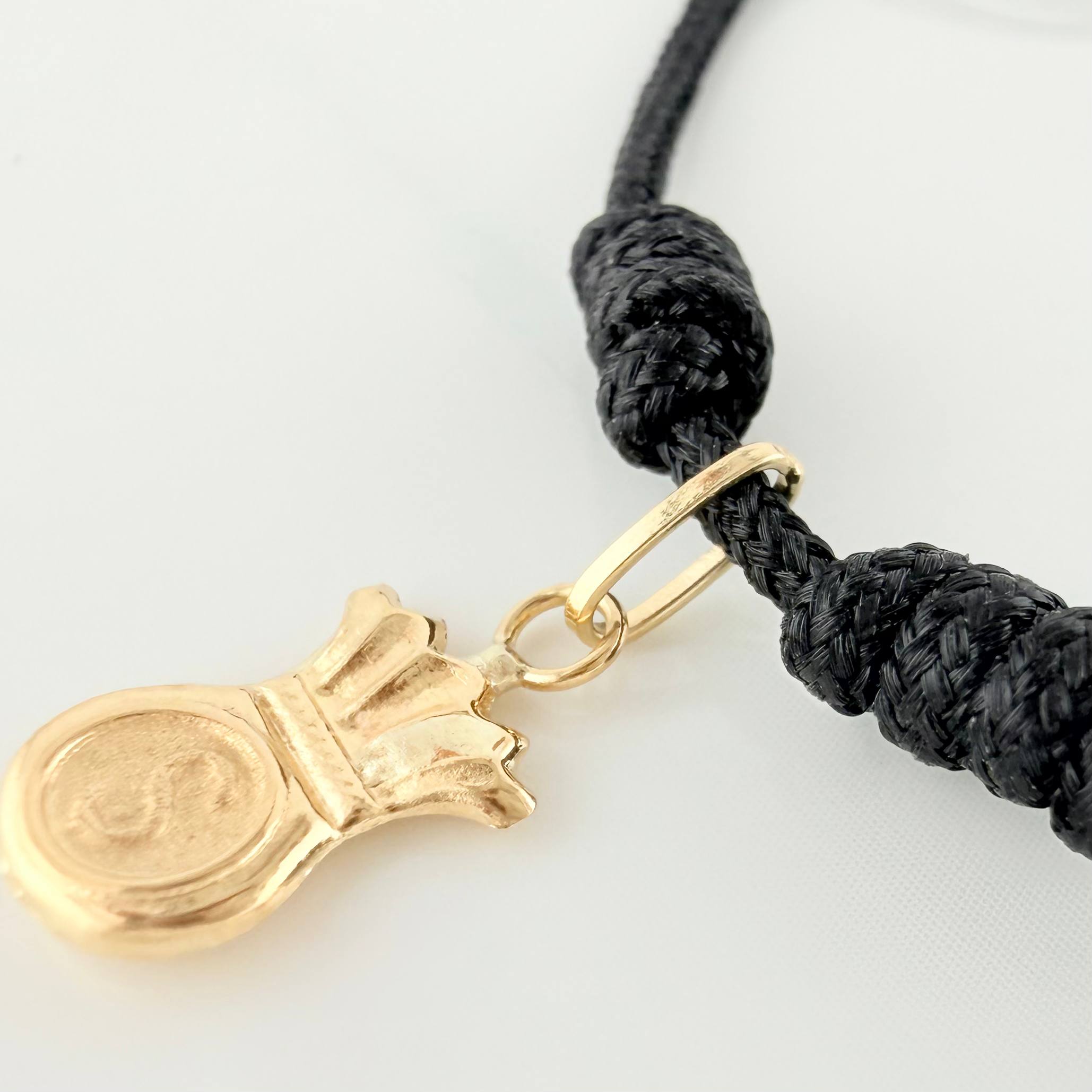 Black Woven Bracelet Yellow Gold 18K