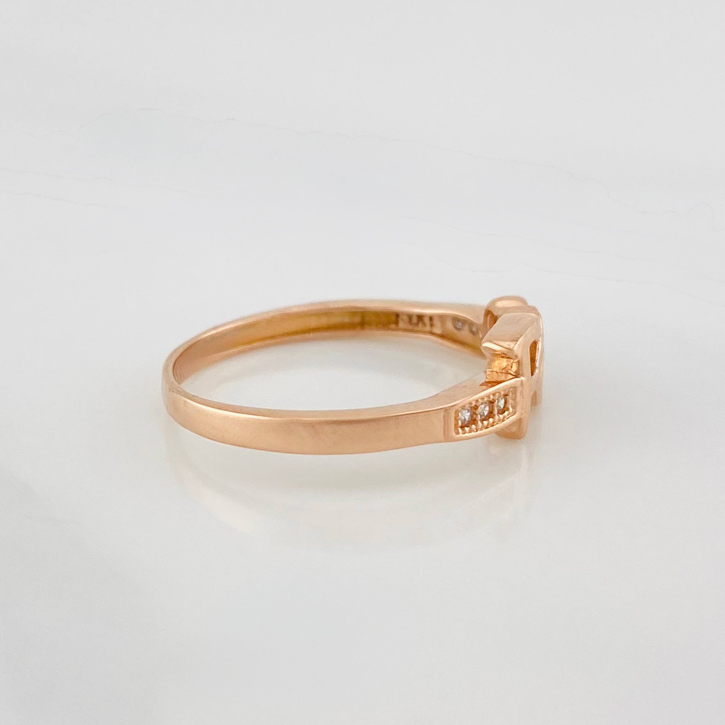 Anillo Fe 2.05 g / T6 1/4 Oro Rosa 18K