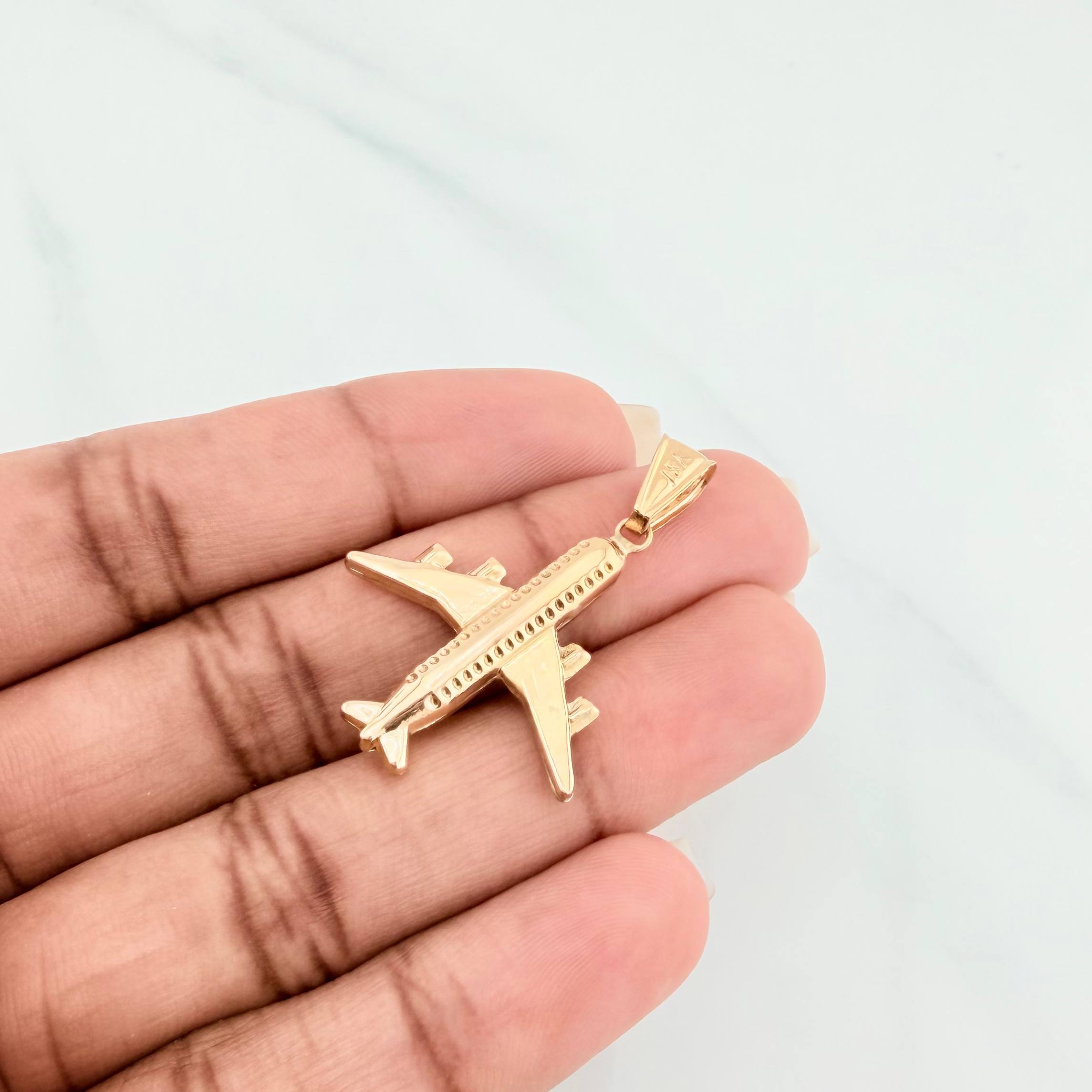 Dije Avión 1.7 g / 1 1/2 in Oro Amarillo 18K
