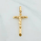 Pendant Cross Christ Flat Tip 1.7g / 2 in Yellow Gold 18K