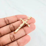 Pendant Cross Christ Flat Tip 1.7g / 2 in Yellow Gold 18K