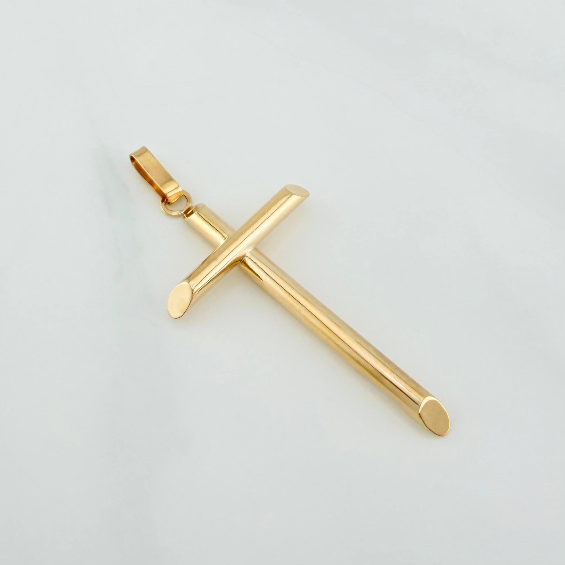 Dije Cruz Puntas Planas 1.6 g / 2 in Oro Amarillo 18K