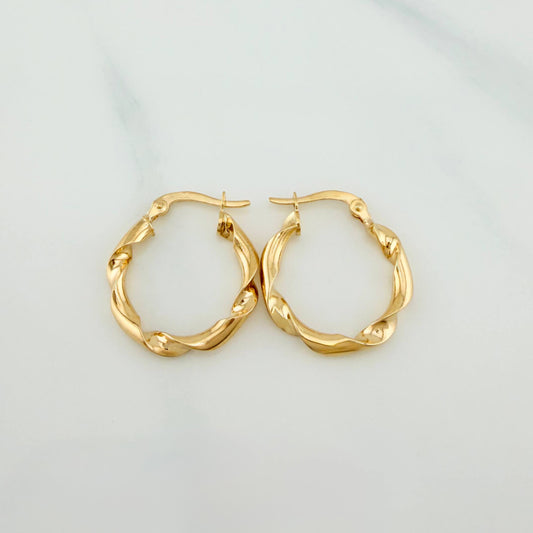 Candongas Demi 1.6 g / 3/4 in Oro Amarillo 18K