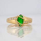 Curved Solitaire Ring 2.55g / T7 3/4 Yellow Gold 18K