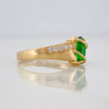 Curved Solitaire Ring 2.55g / T7 3/4 Yellow Gold 18K