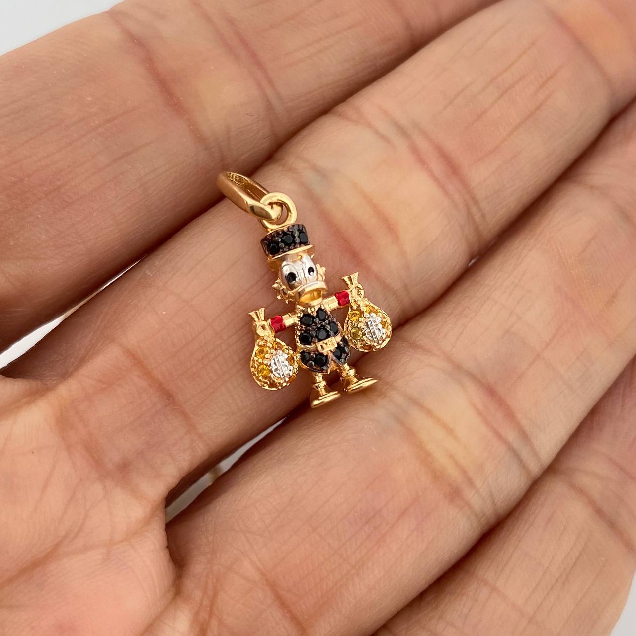 Dije Pato Bolsa Dinero 1.6gr / 3/4 in / Tres Oros 18K %