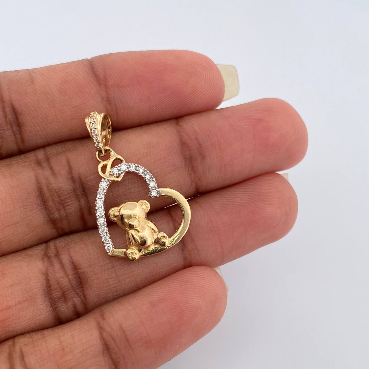 Dije Corazon Oso 2.45gr / 1 in / Oro Amarillo 18K %