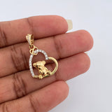 Dije Corazon Oso 2.45gr / 1 in / Oro Amarillo 18K %