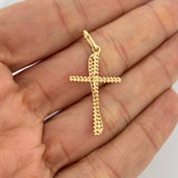 Dije Cruz Curva 1.6gr / 1 1/4 in / Oro Amarillo 18K %