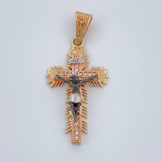 Dije Cruz Cristo Milagroso de Buga 4.15gr / 1 1/2 in / Tres Oros 18K %