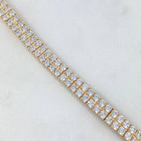Pulso Tennis 22.95gr / 18cm / 5.8mm Circones Blancos Oro Amarillo *