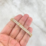 Pulso Tennis 22.95gr / 18cm / 5.8mm Circones Blancos Oro Amarillo *