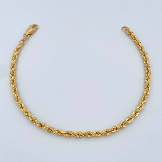 Pulso Lazo 4.1gr / 7 1/2 in / 3.19mm Oro Amarillo +3 18K %