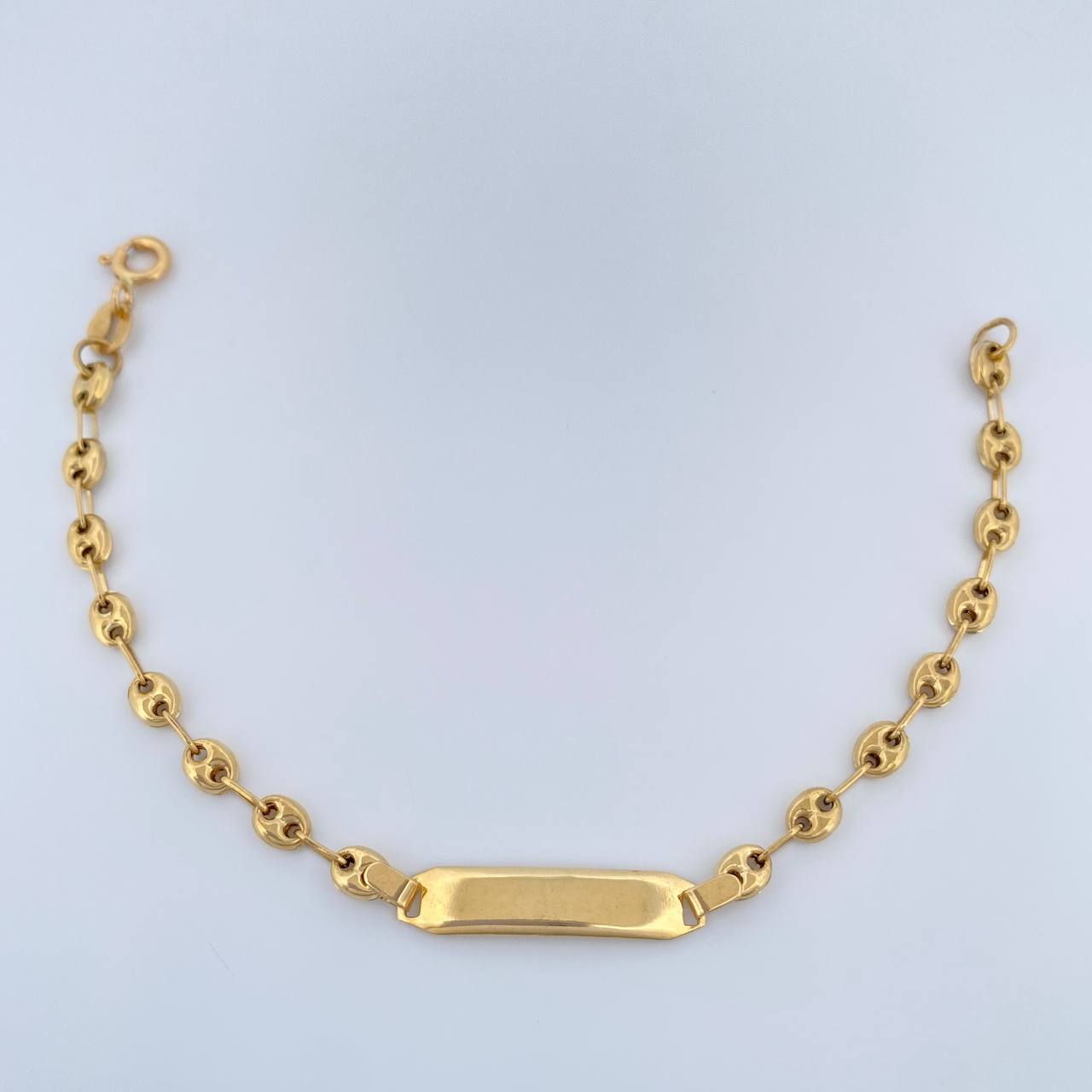 Baby GC Octagonal Plate Bracelet 1.85gr / 6 in / 3.5mm 18K Yellow Gold %