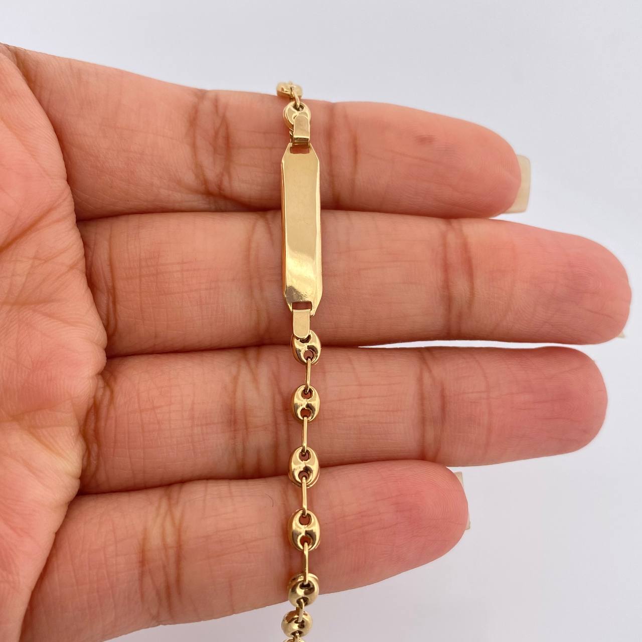 Baby GC Octagonal Plate Bracelet 1.85gr / 6 in / 3.5mm 18K Yellow Gold %