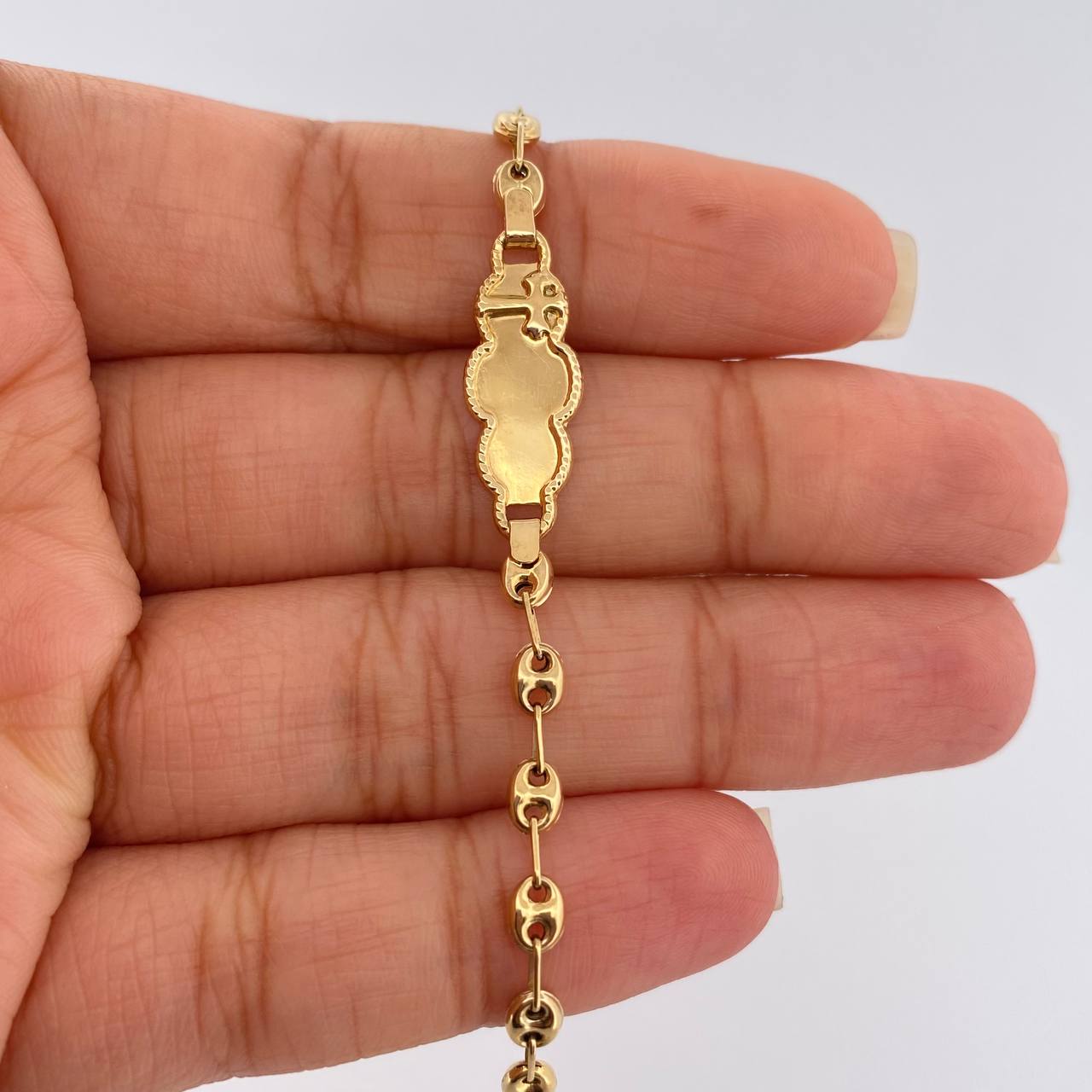 Pulso Bebé GC Placa Nube 1.9gr / 5 3/4 in / 3.52mm Oro Amarillo 18K %