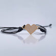 Pulsera Tejida Negra Corazón 1gr / Oro Amarillo 18K %