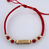 Pulsera Tejida Roja MSK 3.35gr / 5mm Oro Amarillo 18K %