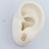 Virgin of Guadalupe Stud Earrings 0.7gr / 8.22mm 18K Yellow Gold &