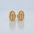 Virgin of Guadalupe Stud Earrings 0.7gr / 8.22mm 18K Yellow Gold &