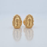 Virgin of Guadalupe Stud Earrings 0.7gr / 8.22mm 18K Yellow Gold &