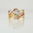 Anillo Lineas Entrelazadas 4.65gr / T7 / Tres Oros 18K ©