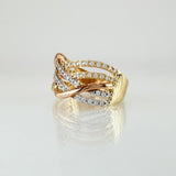 Anillo Lineas Entrelazadas 4.65gr / T7 / Tres Oros 18K ©