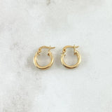 Hoop Earrings Jass 1.1gr / 1.3cm / Polished 18K Yellow Gold ©