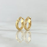 Hoop Earrings Jass 1.1gr / 1.3cm / Polished 18K Yellow Gold ©