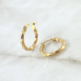 Candongas Amber 2.15gr / 2.5cm / Entorchadas Punteadas Oro Amarillo 18K ©