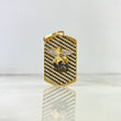 Pendant San Miguel Plate 14.8gr / 5.3cm / White Black Zircons Three Golds (Offer)