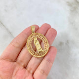 Dije Virgen Guadalupe Tribal 7.65gr / 4.3cm / Circones Blancos Oro Amarillo