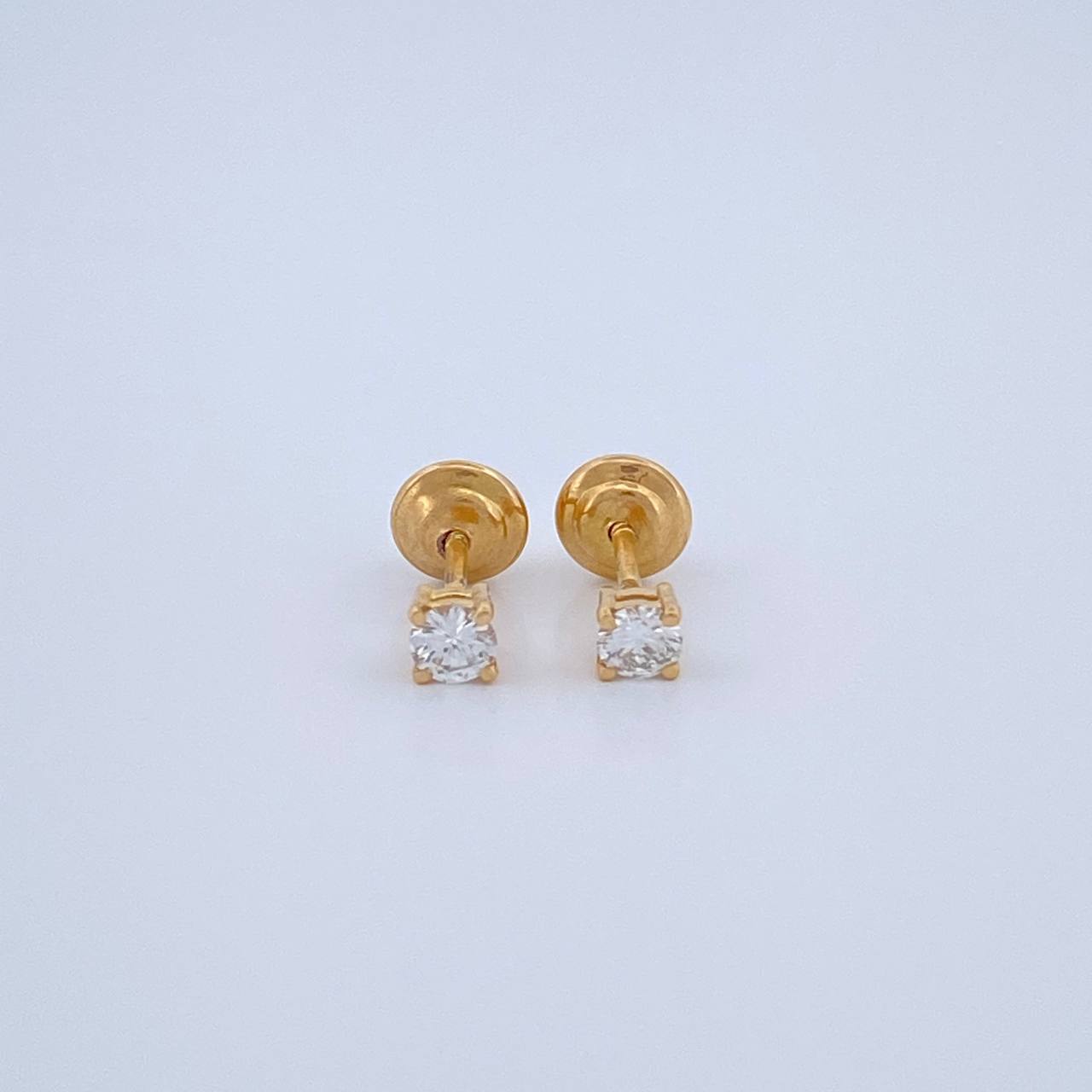 Topos Cuatro Garras Diamante 0.6gr / 2.74mm Oro Amarillo 18K %