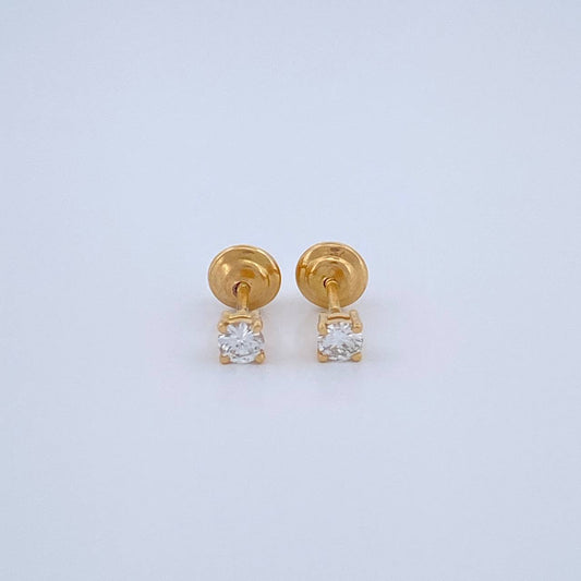 Topos Cuatro Garras Diamante 0.6gr / 2.74mm Oro Amarillo 18K %