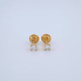 Topos Cuatro Garras Diamante 0.6gr / 2.74mm Oro Amarillo 18K %