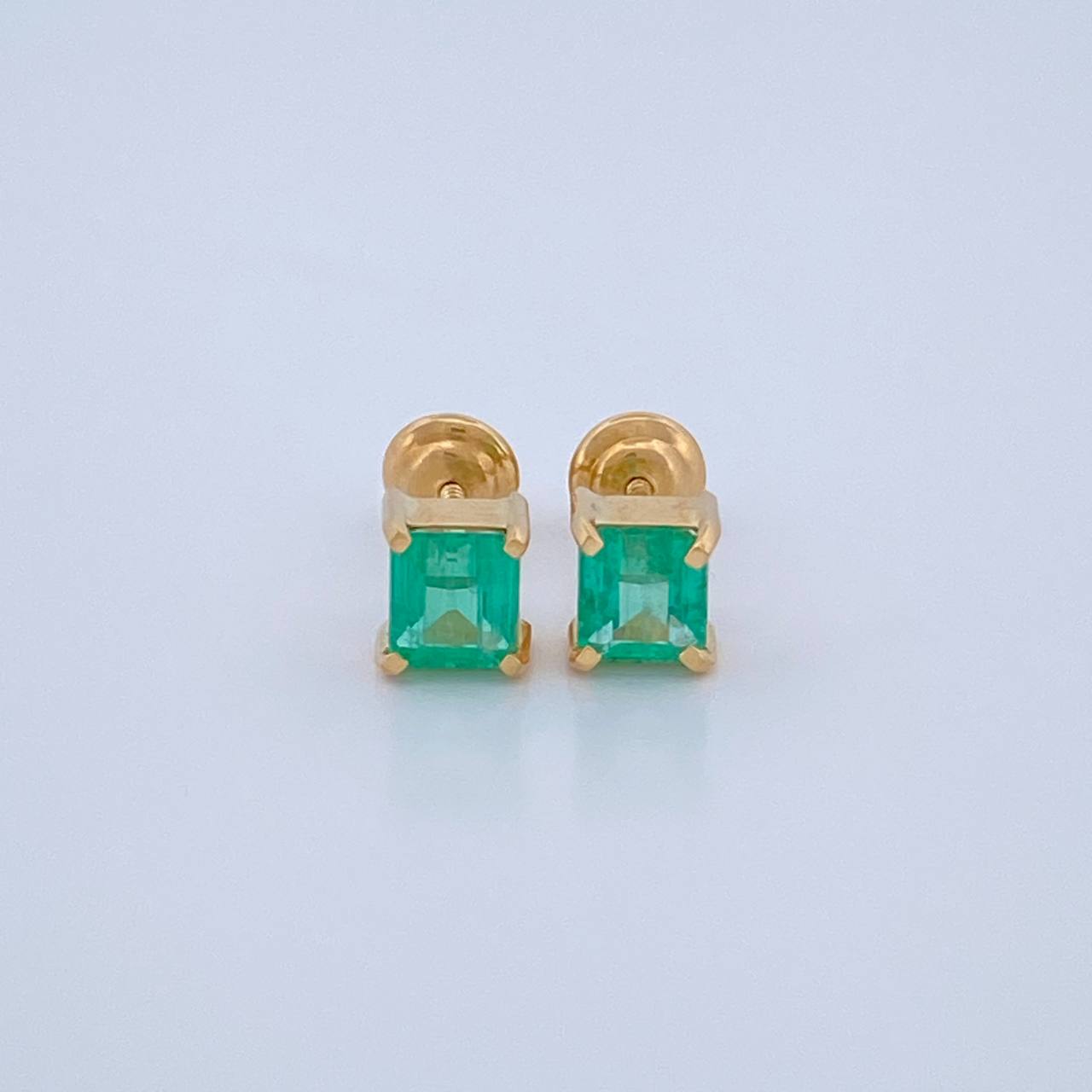 Topos Cuadros Esmeralda 1.2gr / 4.77mm Oro Amarillo 18K %